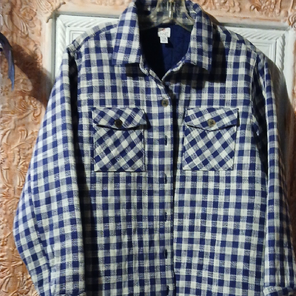 Blue and White Checkered Shirt